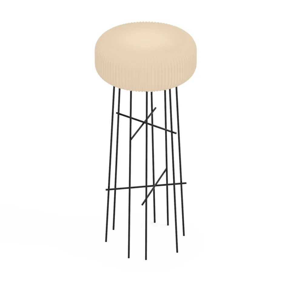 Alabaster Polyethylene Outdoor Floor Lamp Made in Italy - Disco Viadurini