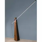 Floor Lamp in Solid Oak and Steel Made in Italy, Precious - Calisto Viadurini
