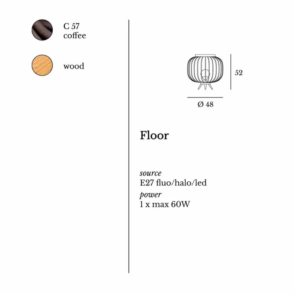 Modern design floor lamp in steel Ø48xh.52 cm Leira Viadurini