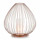 Floor or Support Lamp in White or Bronze Metallic Wire - Lantern Viadurini