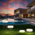 Disco Outdoor Floor Lamp in White Polyethylene Made in Italy
