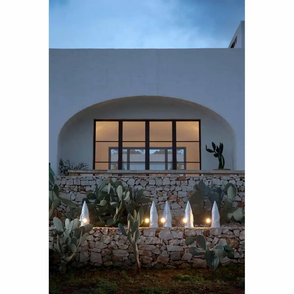 Outdoor Led Floor Lamp in White Technopolymer Modern Design - Nano Viadurini