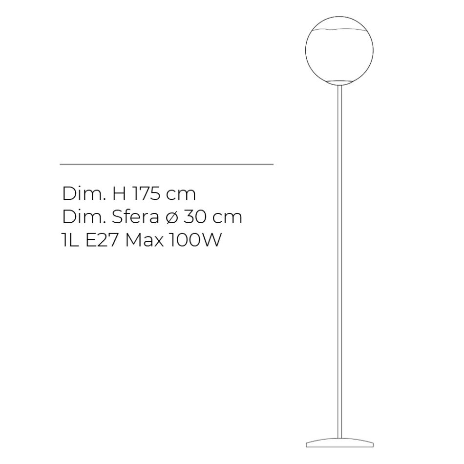 Isotta Floor Lamp in White Cased Glass Made in Italy Viadurini