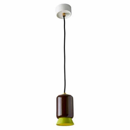 Suspension lamp in colored ceramic made in Italy Asia Viadurini