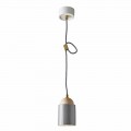 Suspension design lamp made of wood and ceramic made in Italy Asia