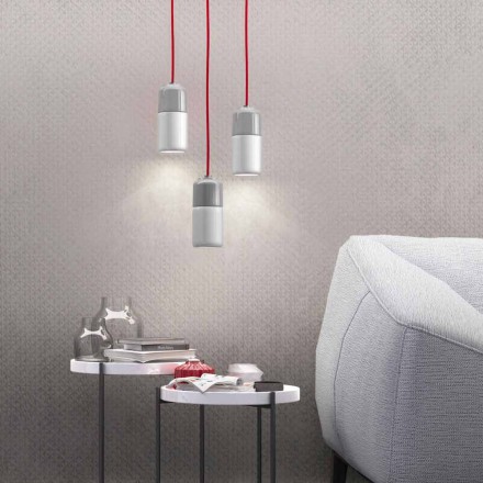 Suspended design lamp in ceramic and aluminum made in Italy Asia Viadurini