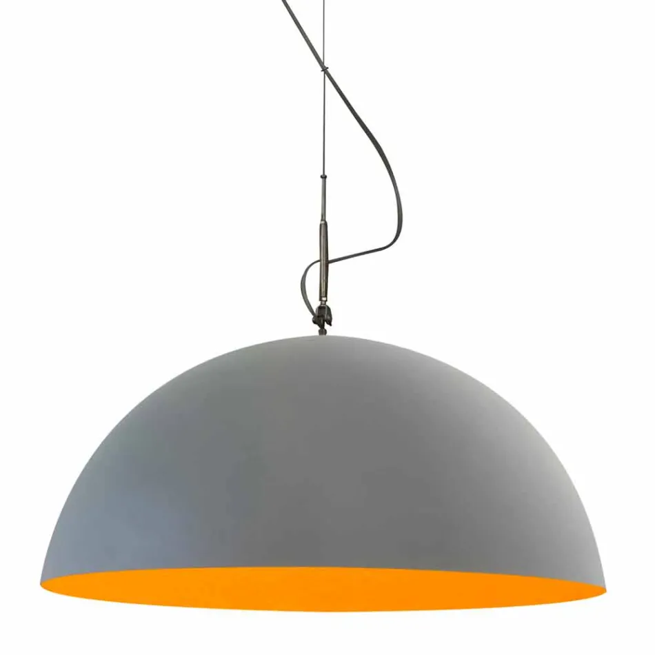 Suspended design lamp In-es.artdesign Mezza Luna Cement varnish Viadurini