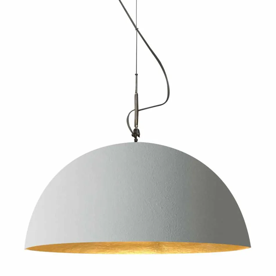 Suspended design lamp In-es.artdesign Mezza Luna Cement varnish Viadurini
