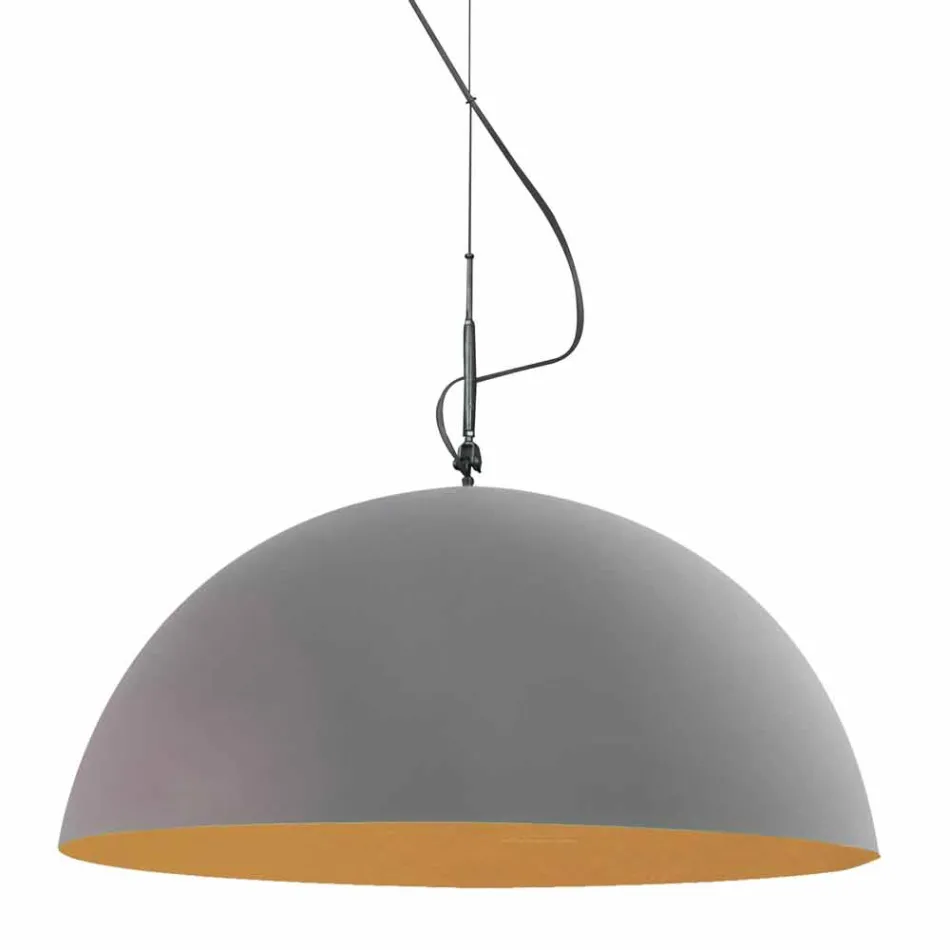 Suspended design lamp In-es.artdesign Mezza Luna Cement varnish Viadurini