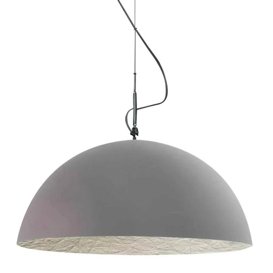 Suspended design lamp In-es.artdesign Mezza Luna Cement varnish Viadurini