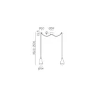 Double Pendant Lamp in Iron and Glass Made in Italy - Cloudy Viadurini