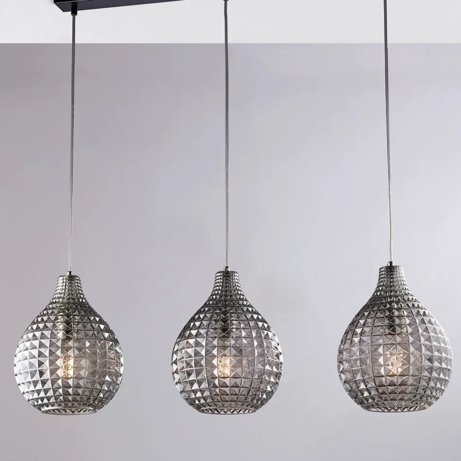 Elegant Glass and Metal Lamp Made in Italy for Refined Interiors - Atlas Viadurini