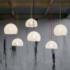 Suspended lamp in cotton and viscose In-es.artdesign Modern texture Viadurini