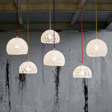 Suspended lamp in cotton and viscose In-es.artdesign Modern texture Viadurini