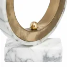 Lamp in White Carrara Marble and Brass Made in Italy 2 Dimensions - Nazife Viadurini