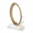 Lamp in White Carrara Marble and Brass Made in Italy 2 Dimensions - Nazife Viadurini