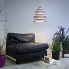 Nebulite and wool suspension lamp In.es.artdesign Flower Stripe Viadurini