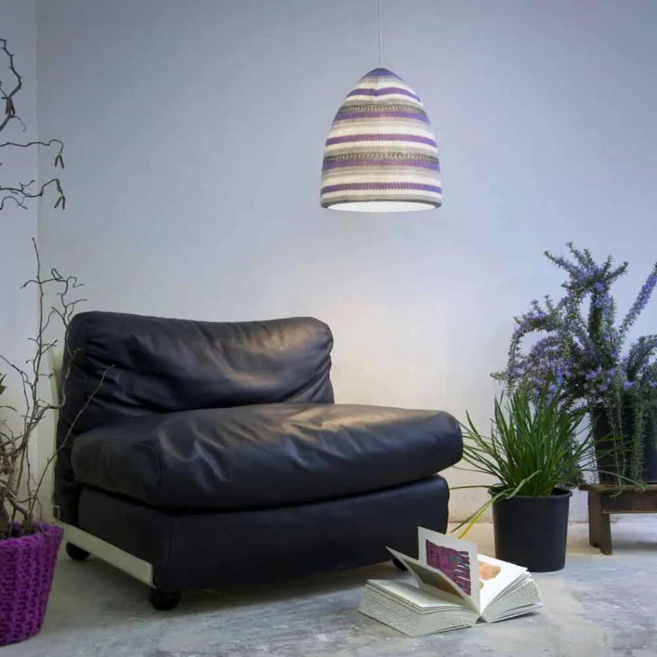 Nebulite and wool suspension lamp In.es.artdesign Flower Stripe Viadurini