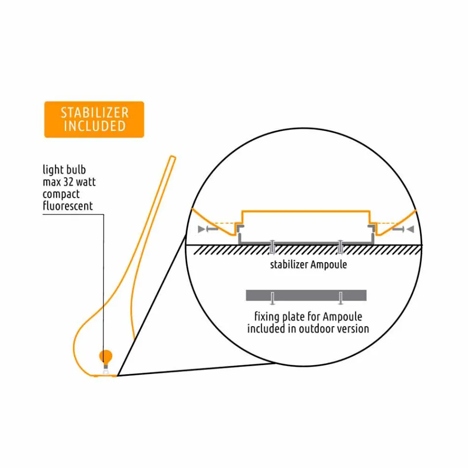 Design Plastic Lamp with Luminous Flower Vase - Ampoule by Myyour Viadurini