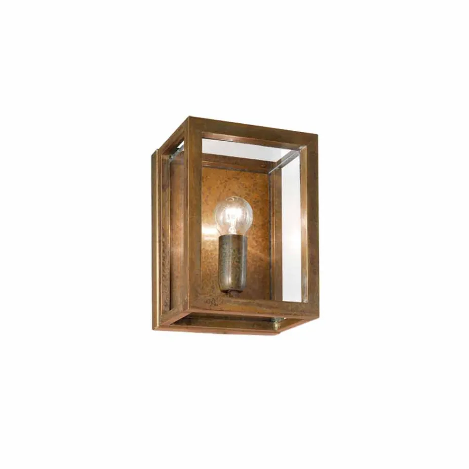 Industrial lamp in brass and glass panel Il Fanale Viadurini