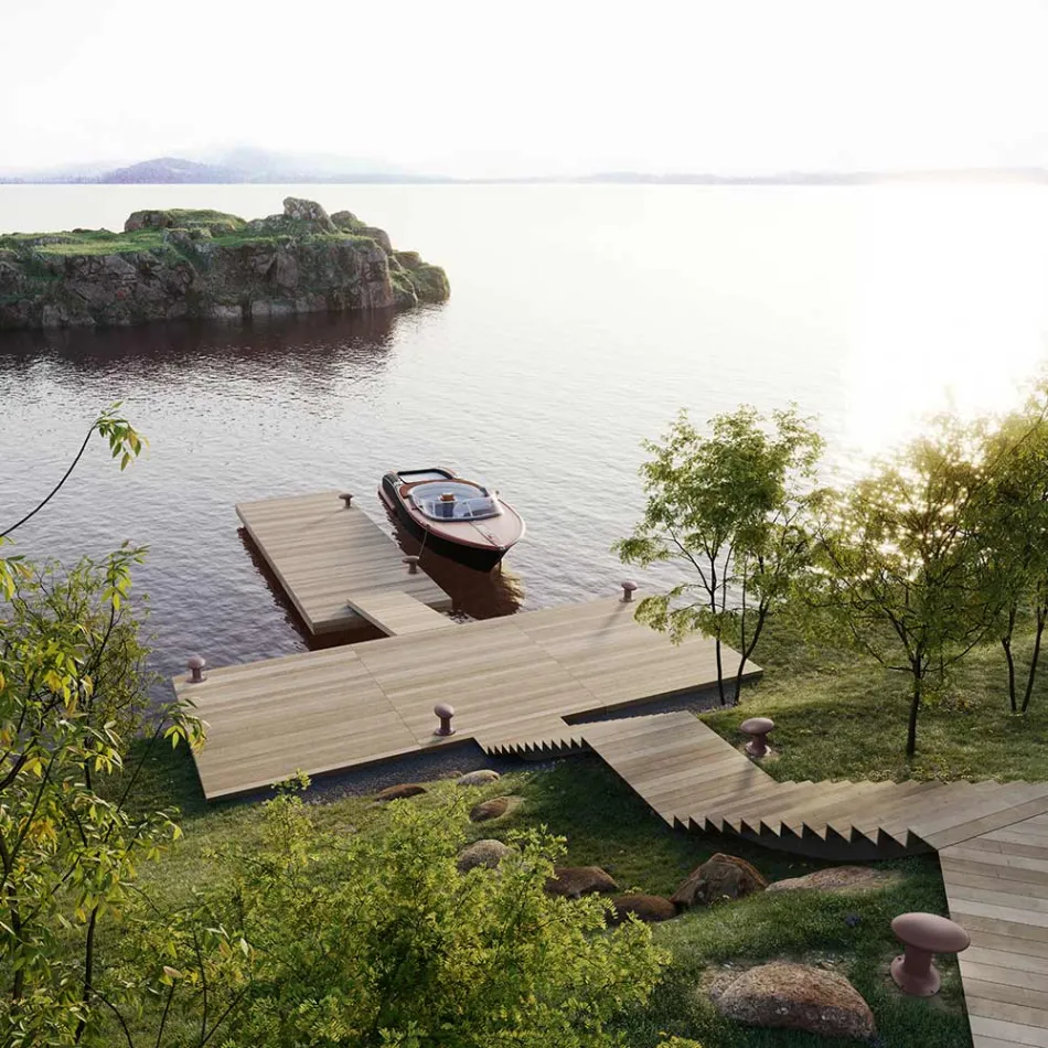 Design Led Garden Lamp in Gray or Brown Cast Iron - Bitta by Il Fanale Viadurini