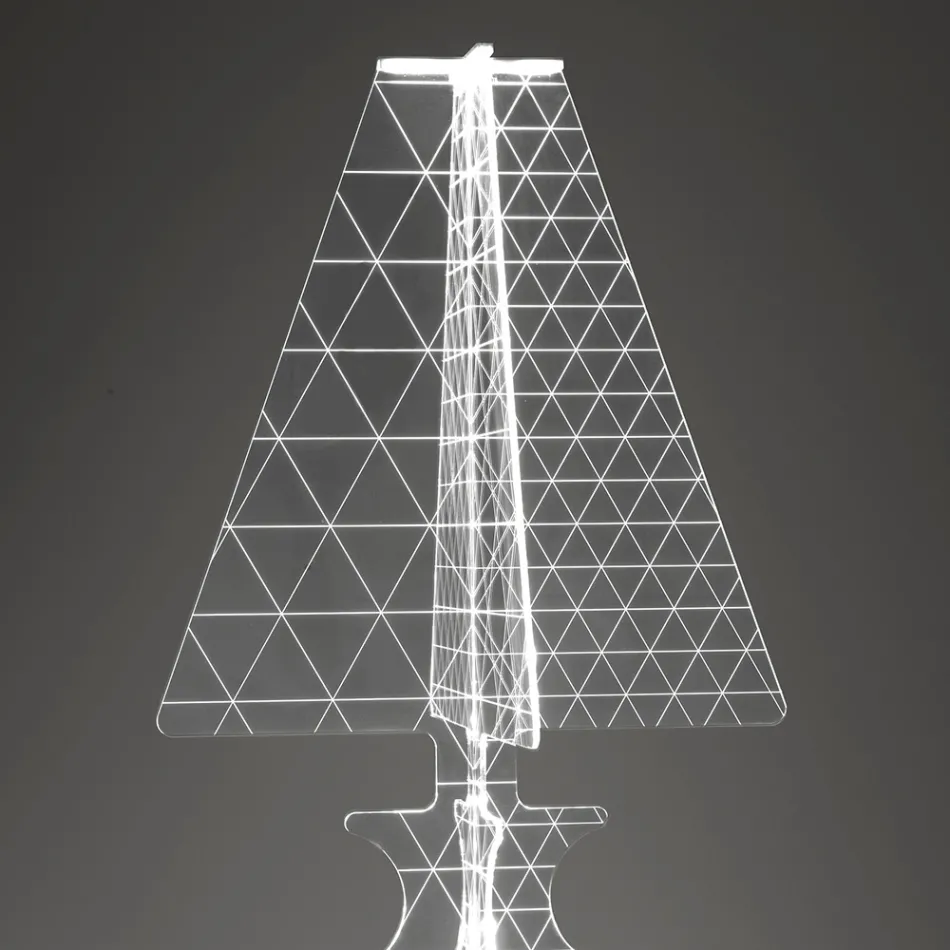 Modern Laser Marked Plexiglass Floor Lamp 3 Sizes - Raissa Viadurini