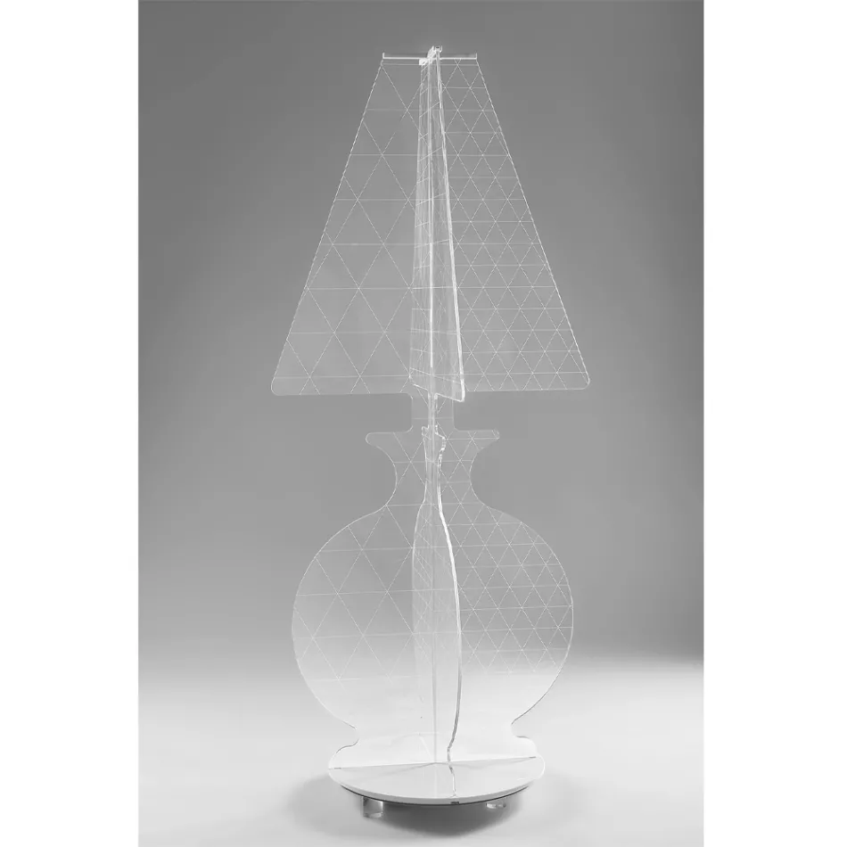Modern Laser Marked Plexiglass Floor Lamp 3 Sizes - Raissa Viadurini