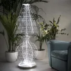Modern Laser Marked Plexiglass Floor Lamp 3 Sizes - Raissa Viadurini