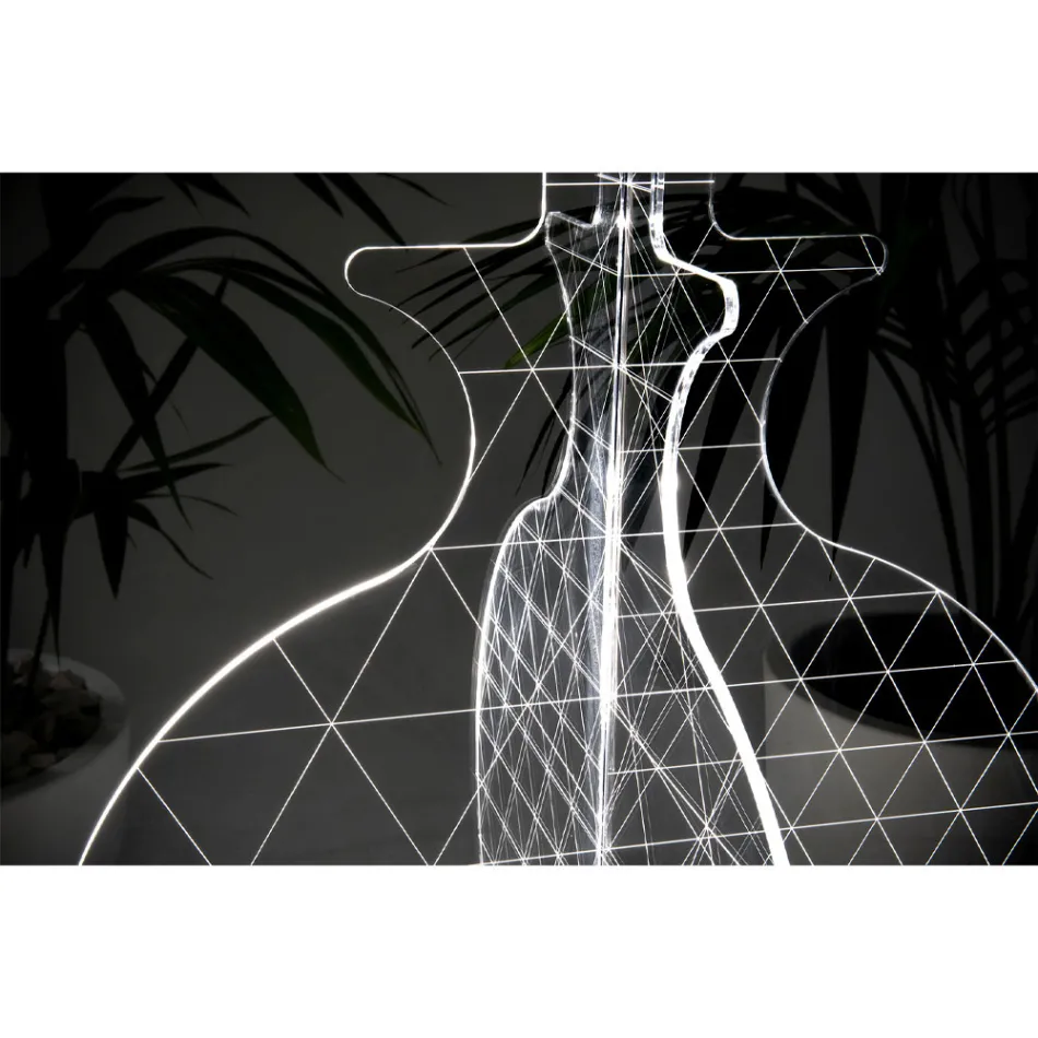 Modern Laser Marked Plexiglass Floor Lamp 3 Sizes - Raissa Viadurini