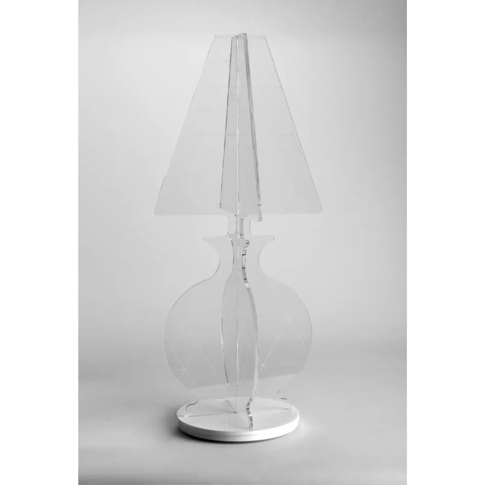 Modern Laser Marked Plexiglass Floor Lamp 3 Sizes - Raissa Viadurini