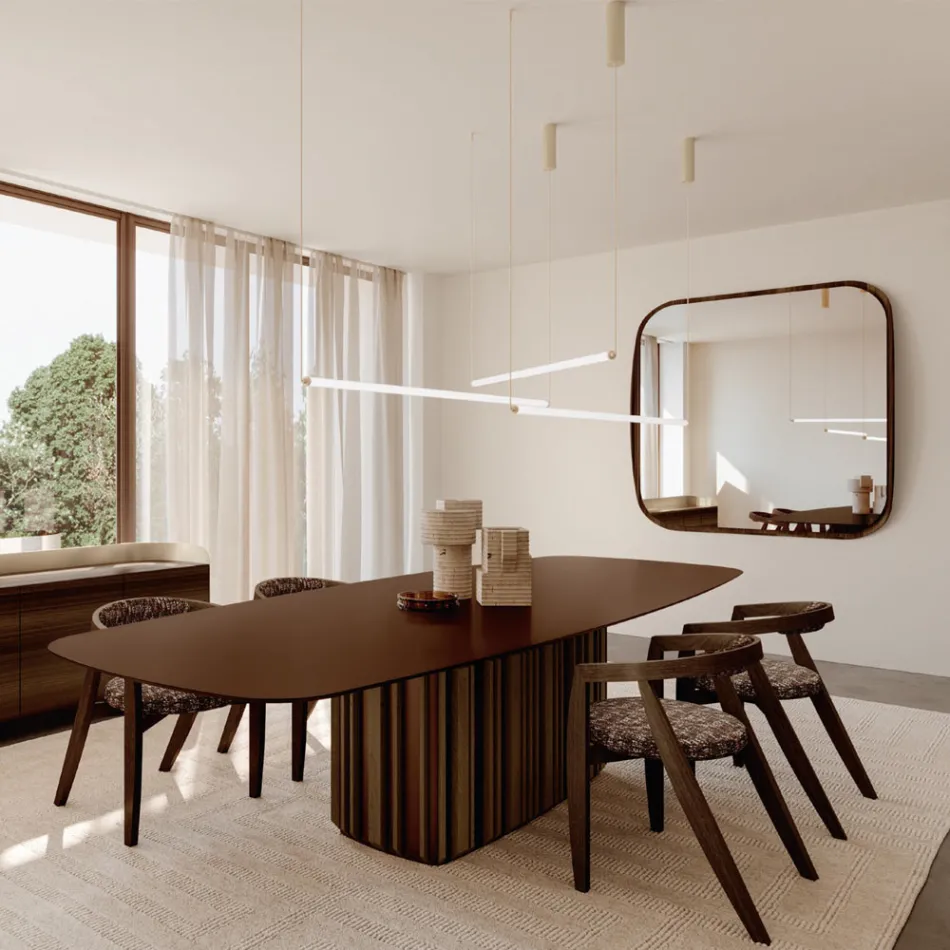 Modern LED Lamp in Ribbed Glass with an Exclusive Design Made in Italy - Lys Viadurini