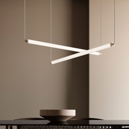 Modern LED Lamp in Ribbed Glass with an Exclusive Design Made in Italy - Lys Viadurini