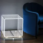 Led Lamp Luminous Transparent Acrylic Coffee Table Laser Decor - Robiola Viadurini