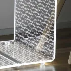 Led Lamp Luminous Transparent Acrylic Coffee Table Laser Decor - Robiola Viadurini