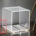 Led Lamp Luminous Transparent Acrylic Coffee Table Laser Decor - Robiola Viadurini