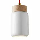 Modern pendant lamp in white ceramic made in Italy Asia Viadurini