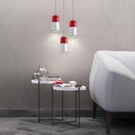 Modern pendant lamp in two-color ceramic made in Italy Asia Viadurini