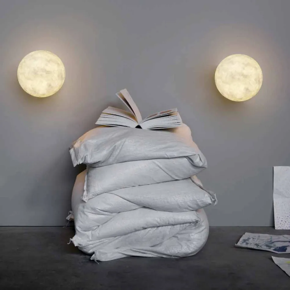 Modern wall lamp In-es.artdesign A. Moon in nebulite Viadurini