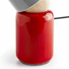 Modern table lamp made of ceramic and beech wood made in Italy Asia Viadurini