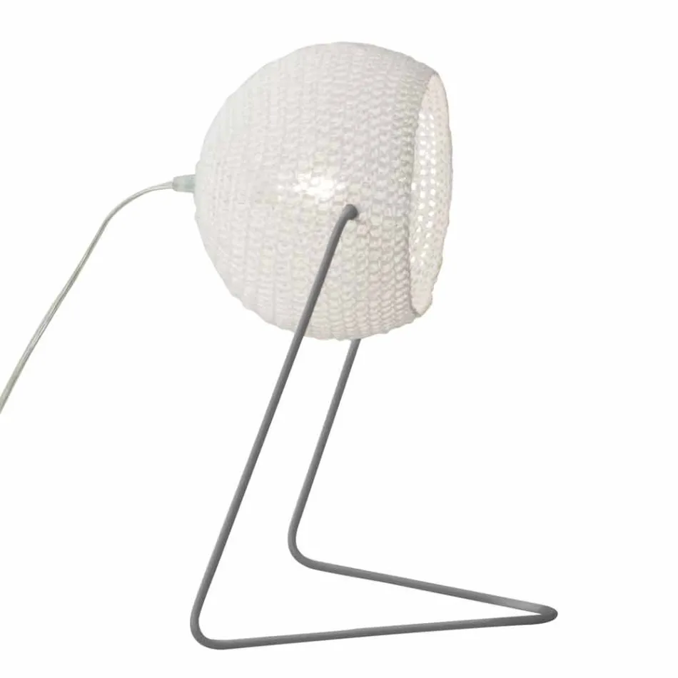 Modern table lamp In-es.artdesign Trama T1 handmade cotton Viadurini