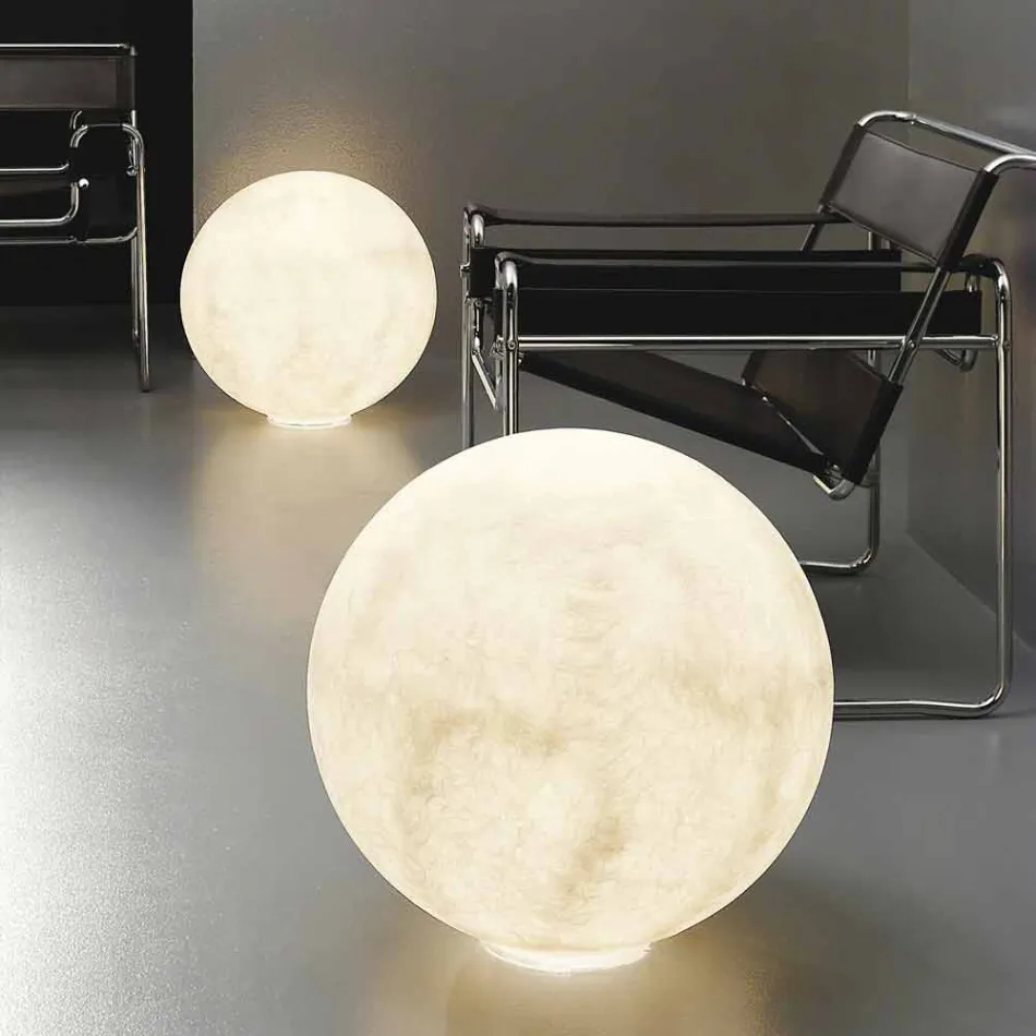 Modern spherical table lamp In-es.artdesign Floor Moon nebulite Viadurini