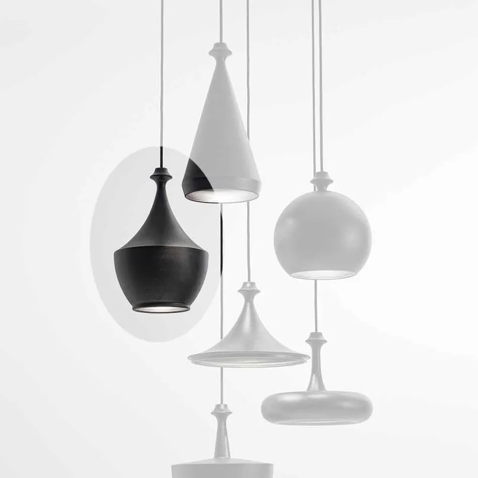 Modern Hanging Lamp in Ceramic Made in Italy - Lustrini L3 Aldo Bernardi Viadurini