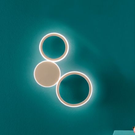 Modern LED Wall Lamp with Gold Painted Metal Structure - Punto Viadurini