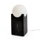 Rectangular Lamp with White Sphere and Marble Base Made in Italy - Koshi Viadurini