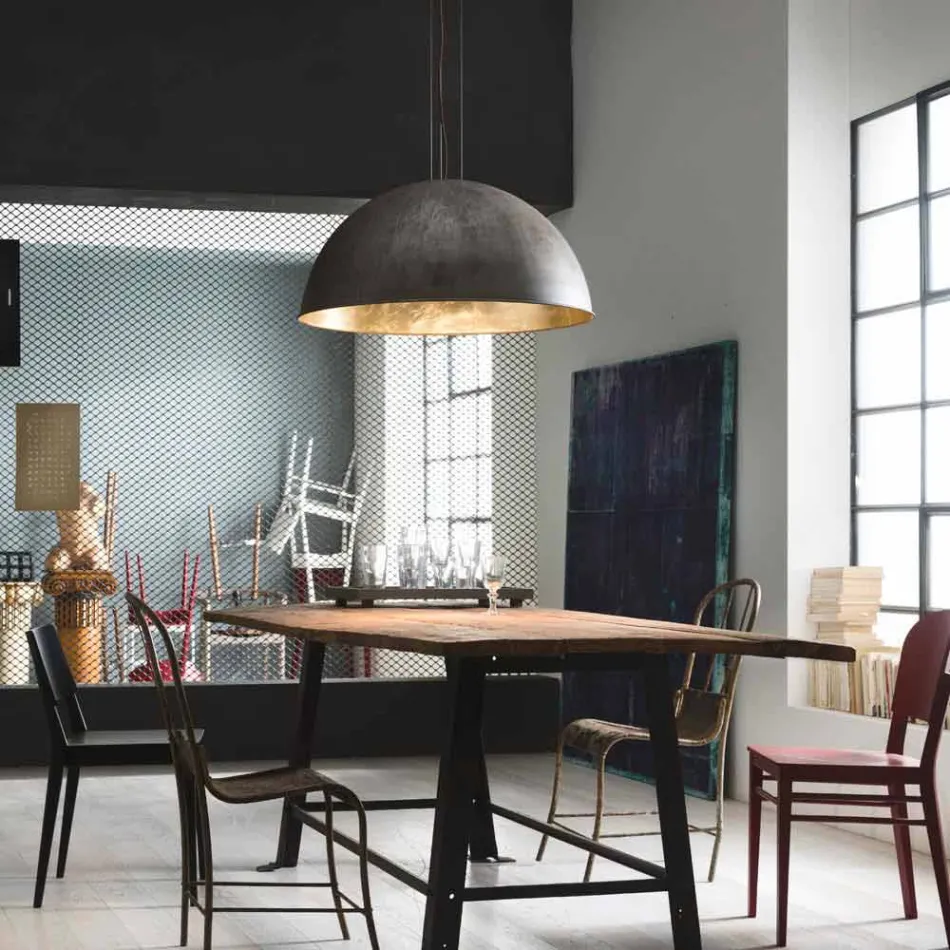 Rustic pendant lamp Ø80 cm Galileo Il Fanale Viadurini