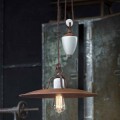 Kristen handmade ceramic and metal lamp with pulley system by Ferroluce