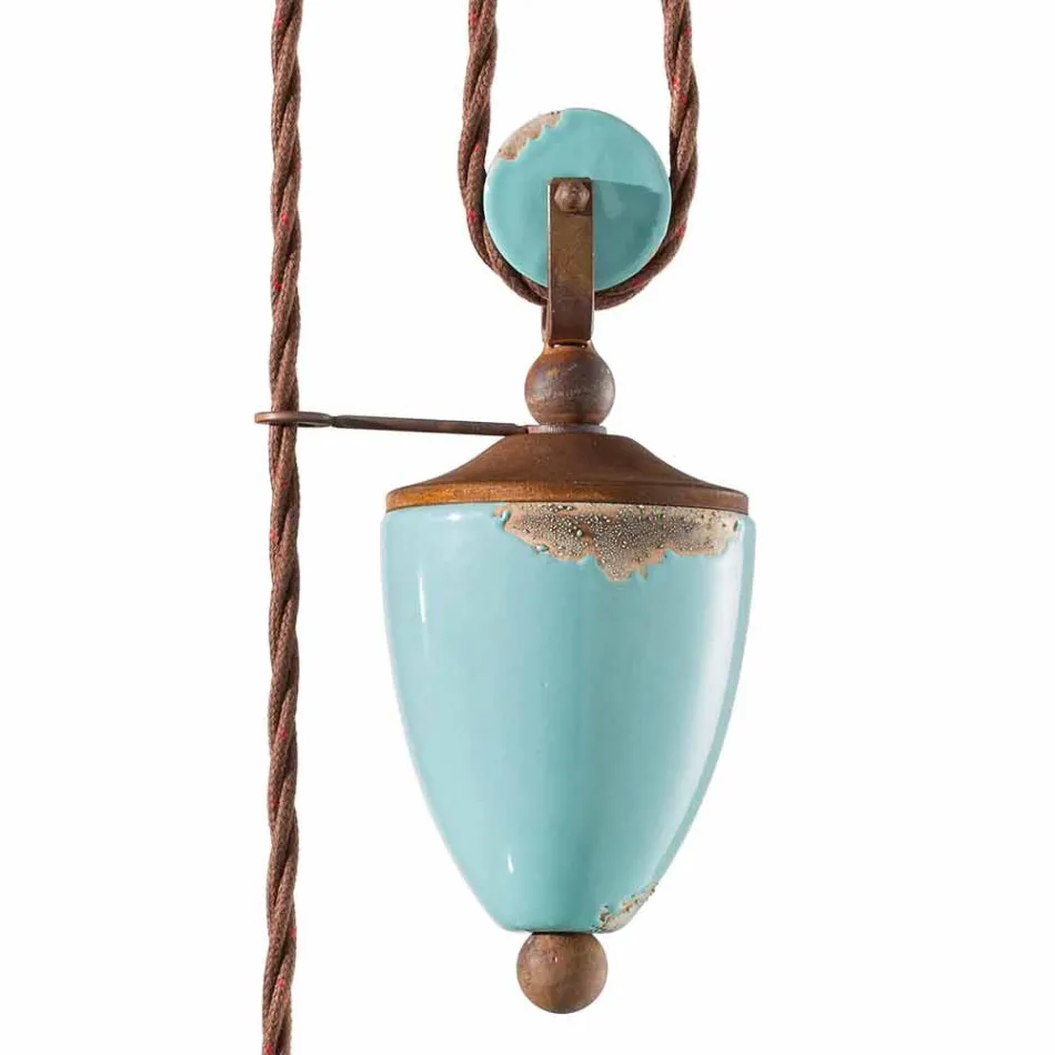 lamp metal latch country and Evelyn pottery craft Viadurini