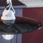 Suspended ups and downs lamp in white ceramic and black metal - power Viadurini