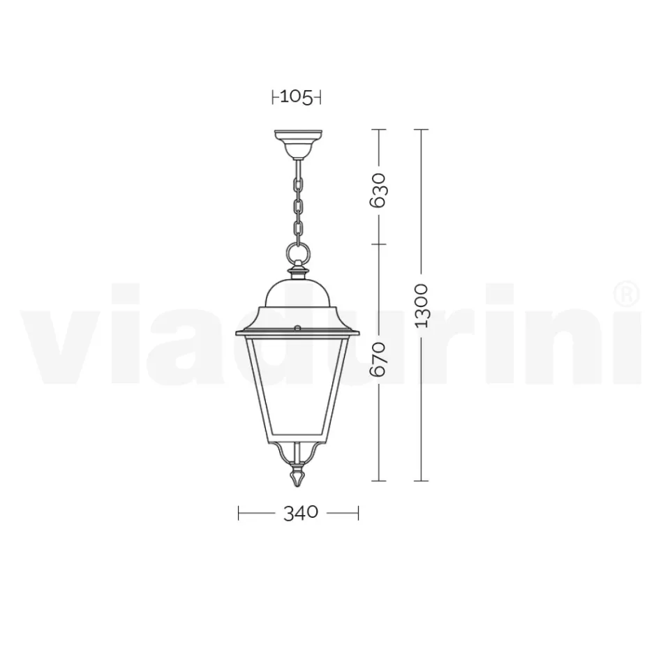 Outdoor Suspension Lamp in Aluminum and Glass Made in Italy - Bonaria Viadurini