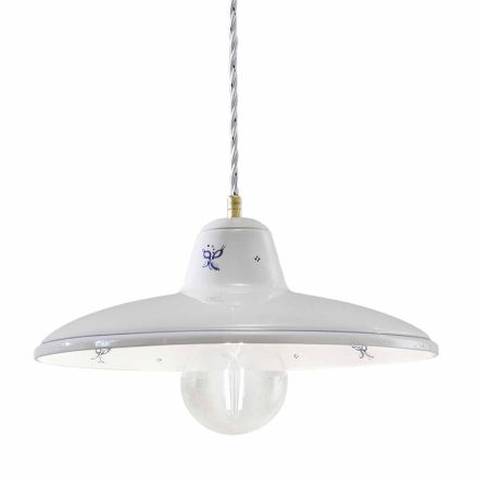 Suspension Lamp in Artisan Ceramic Vintage Hand Decorations - Como Viadurini